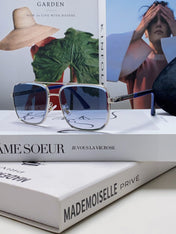 SQUARE FRAME SUNGLASSES 570213 IN METAL