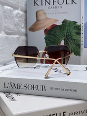 PANTHÈRE RIMLESS GEOMETRIC FRAME SUNGLASSES  539743 IN METAL