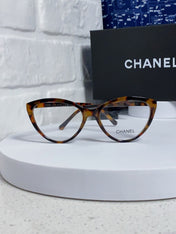 CAT EYE SUNGLASSES CH3393 IN HAVANA ACETATE CLEAR LENSES