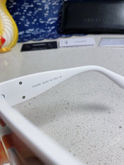 SQUARE SUNGLASSES CH5495 IN WHITE ACETATE BROWN LENSES