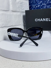 BUTTERFLY SUNGLASSES 641815 IN BLACK ACETATE WHITE METAL LOGO