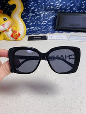 BUTTERFLY SUNGLASSES 641815 IN BLACK ACETATE WHITE METAL LOGO