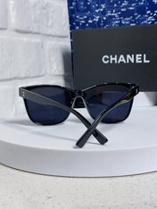 SQUARE SUNGLASSES 3392 IN BLACK ACETATE BLACK LENSES