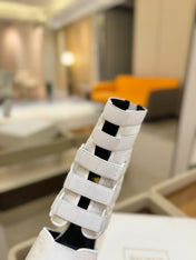 BALMAIN 25S UMA SANDALS 105MM IN WHITE VELCRO AND MESH