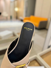 BALMAIN 26S SANDALS IN BEIGE CALFSKIN