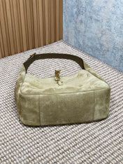 LE 5 À 7 SUPPLE BAG 31 IN KHAKI BROWN SUEDE