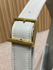 LE 5 À 7 LARGE SUPPLE BAG 31 IN WHITE CALFSKIN