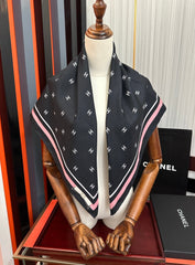 CHANEL 25S SCARF 90 IN SILK 730537