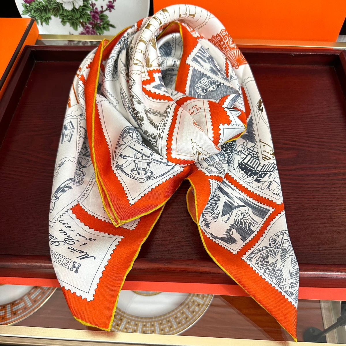 HERMES 25S SCARF 90 IN SILK 732034