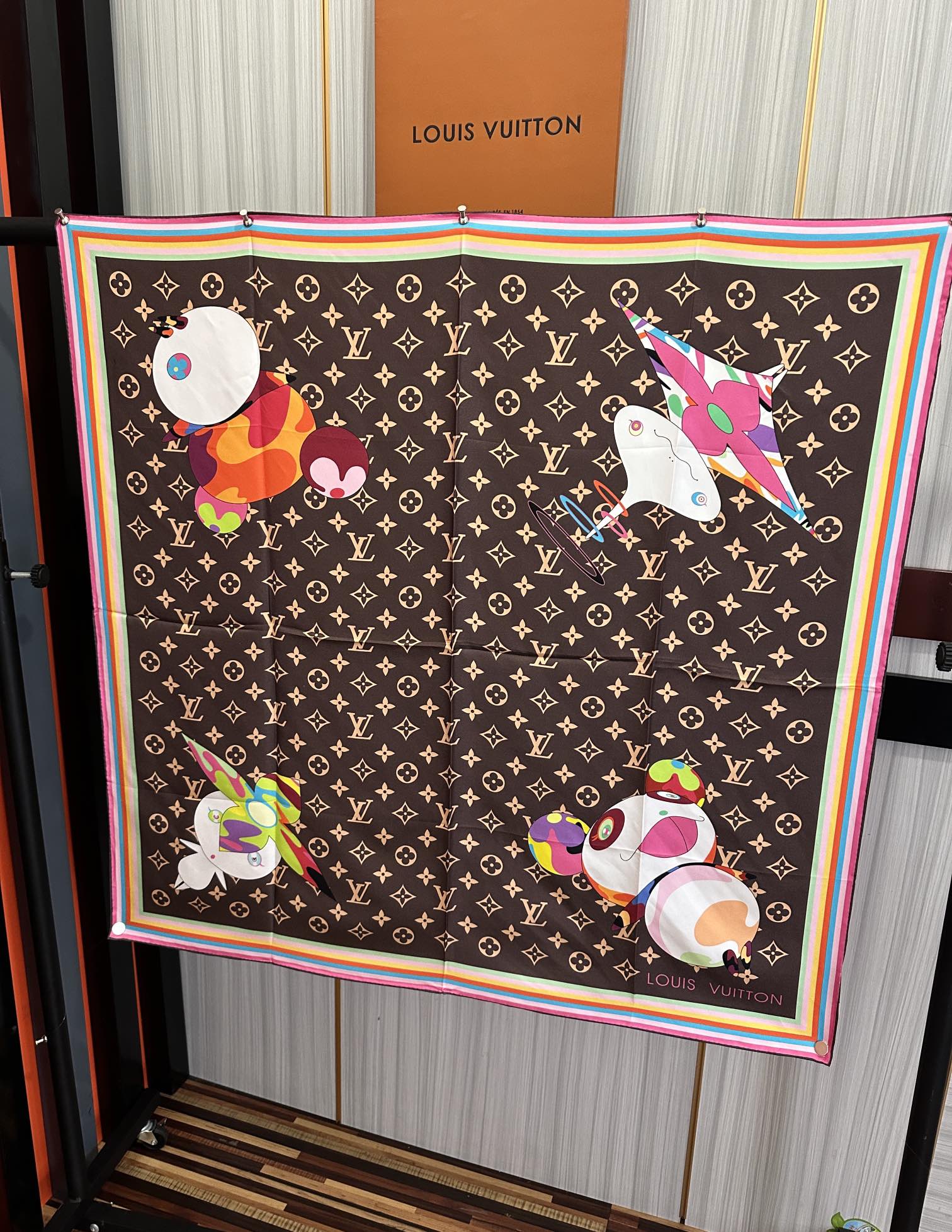 LV SCARF 90 CM IN SILK 738413