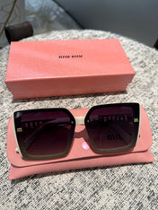 LOGO SQUARE SUNGLASSES 512015 IN WHITE ACETATE