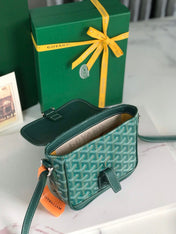 GRAND BLEU 16 IN GREEN GOYARDINE CANVAS AND LAMBSKIN