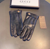 GLOVES IN BLACK CALFSKIN AND FLEECE LINING 465014