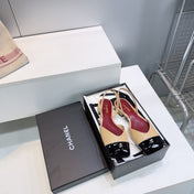 CHANEL 26S FLAT SLINGBACK IN BEIGE LAMBSKIN WITH BLACK CAP TOE