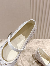 LV BALLET FLAT IN WHITE MONOGRAM CANVAS