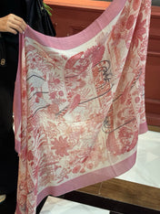 EXOTIC PARADISE CASHMERE SCARF 200 CM CREPE PINK MIX COLORFUL CASHMERE