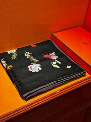 HERMES 25S SCARF 140 IN CASHMERE SILK 709657