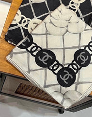 CHANEL 25S SCARF 110 IN CASHMERE SILK 730602