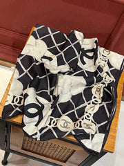 CHANEL 25S SCARF 110 IN CASHMERE SILK 730603
