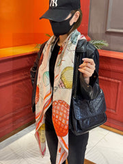 LV SCARF 140 CM IN WOOL MIX SILK 735799