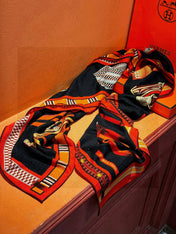 HERMES 25S SCARF 140 IN SILK AND CASHMERE 735807