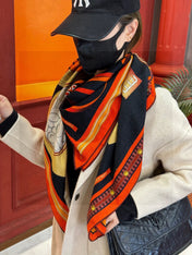 HERMES 25S SCARF 140 IN SILK AND CASHMERE 735807