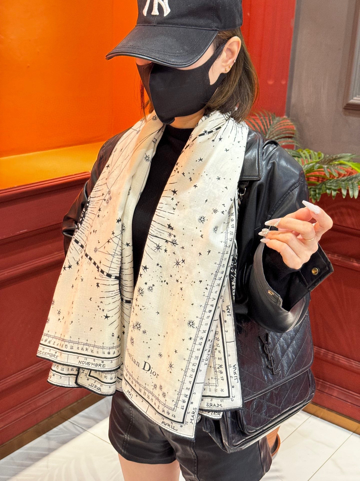 DIOR SCARF 140 CM IN SILK-CASHMERE BLEND 735817