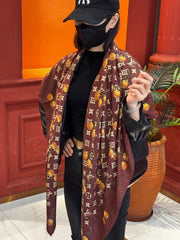 LV SCARF 140 CM IN WOOL MIX SILK 737266