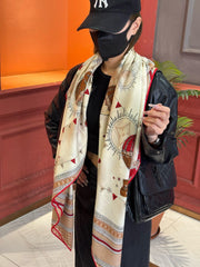 LV SCARF 140 CM IN SILK-CASHMERE BLEND 737275