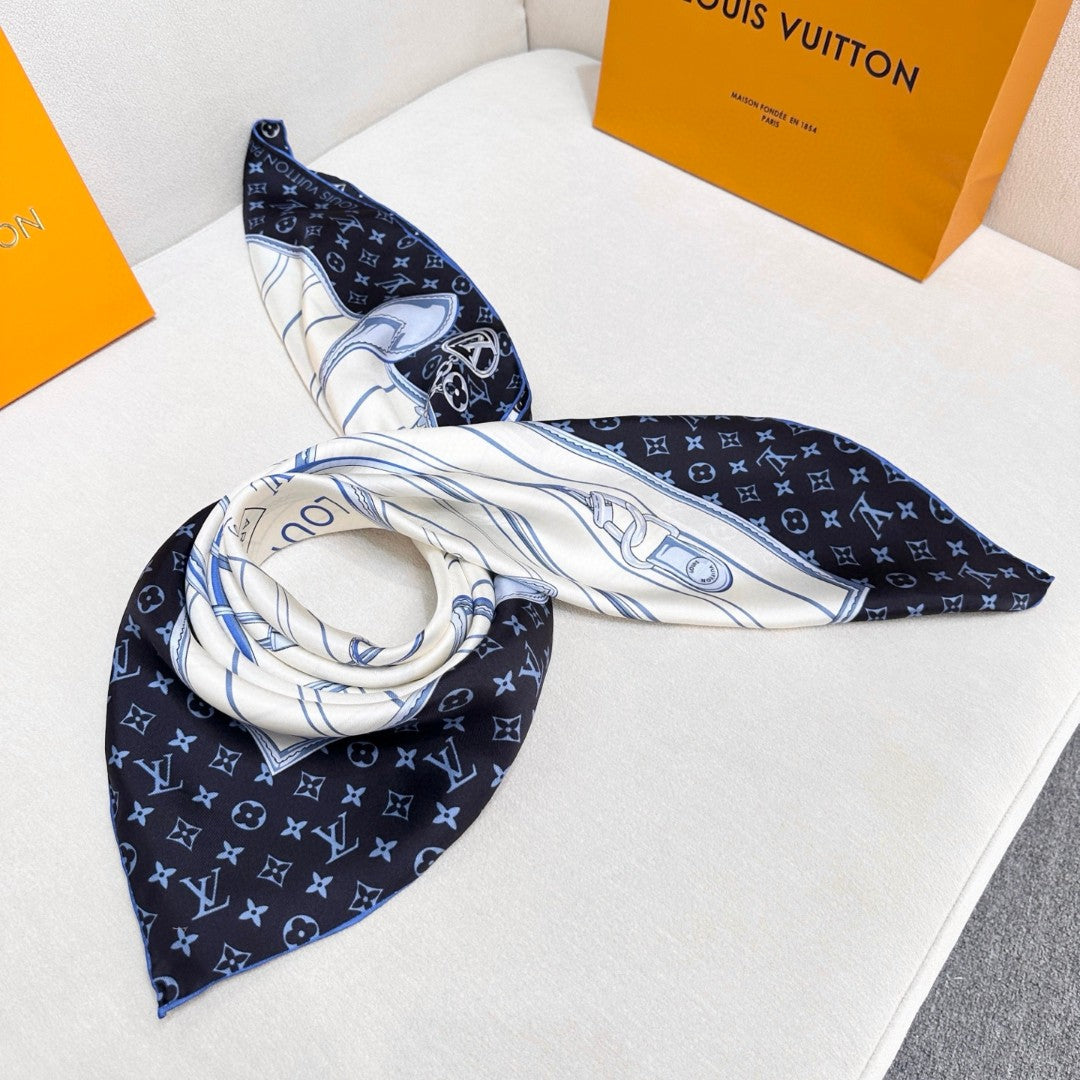 LV SCARF 90 CM IN SILK 737305