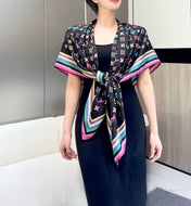 LV SCARF 134 CM IN WOOL MIX SILK 703623