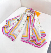 LV SCARF 134 CM IN WOOL MIX SILK 703624