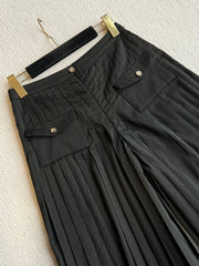 CHANEL PLEATED WIDE-LEG TROUSERS STYLE 30