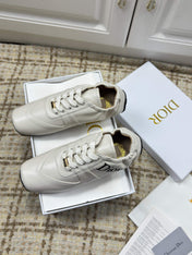 DIOR 26S LOW TOP SNEAKERS IN WHITE CALFSKIN DIOR LOGO