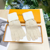 GLOVES IN BEIGE CREAM MIX WHITE WOOL 458547