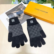 LV GLOVES IN BLACK WOOL 462428