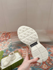 GG RHYTON LOGO TRAINER WHITE CALFSKIN