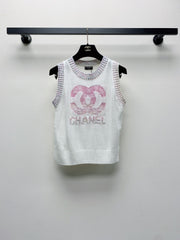 CC CREW NECK SLEEVELESS KNIT TOP 228214