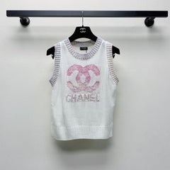 CC CREW NECK SLEEVELESS KNIT TOP 228214