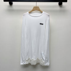 MIUMIU LIGHTWEIGHT BREATHABLE LACE TEE 268130