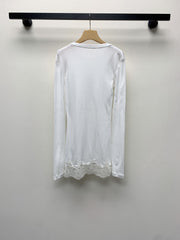 MIUMIU LIGHTWEIGHT BREATHABLE LACE TEE 268130