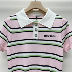 MIUMIU KNIT POLO SHIRT 268103
