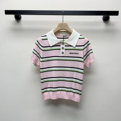 MIUMIU KNIT POLO SHIRT 268103