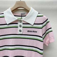 MIUMIU KNIT POLO SHIRT 268103