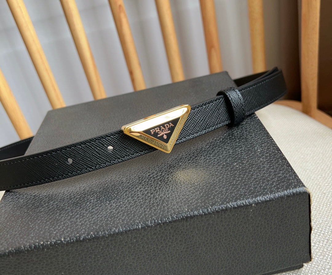 PRADA 25S BELT 20 MM IN BLACK CALFSKIN 571378