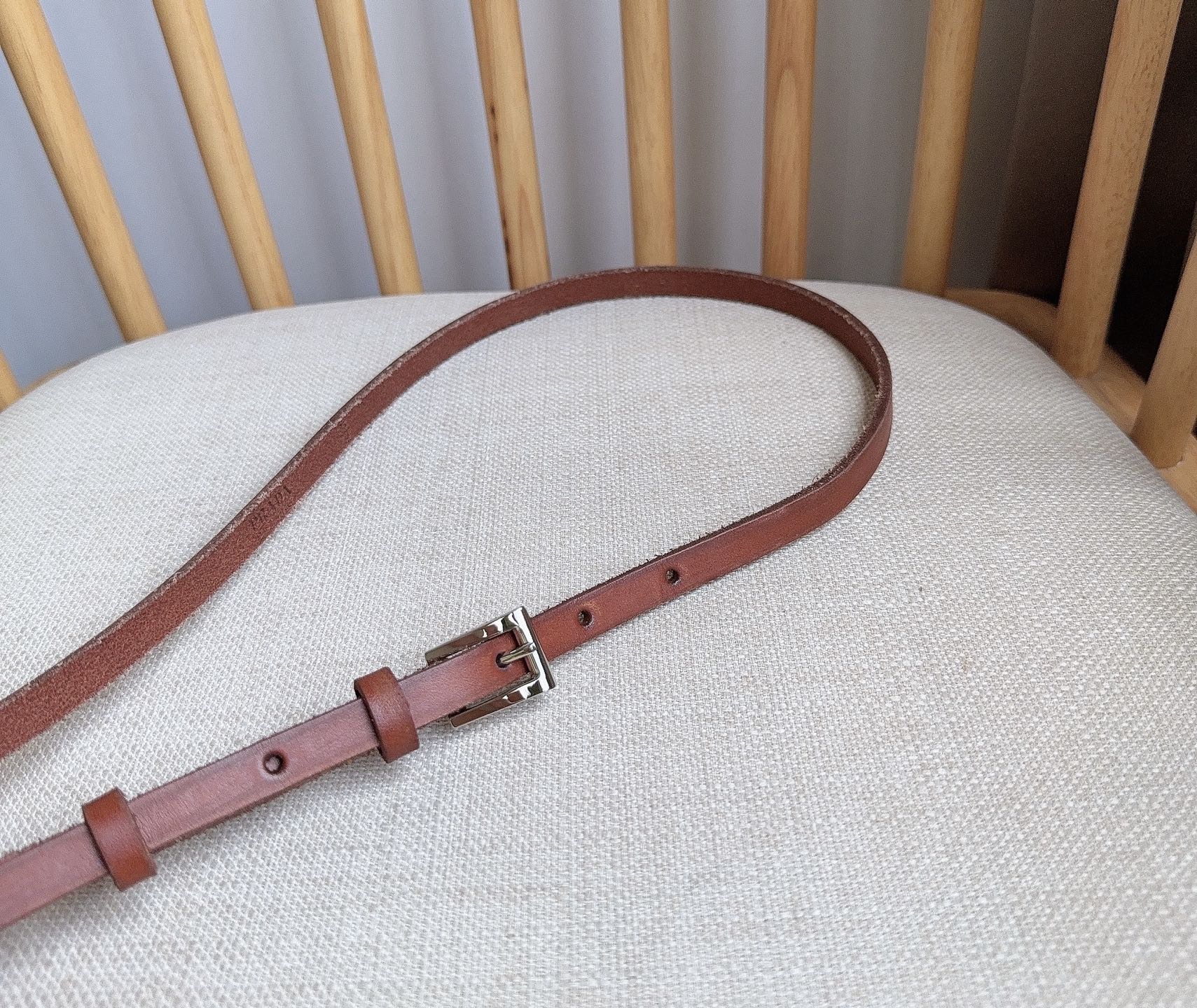 PRADA 25S BELT 10 MM IN REDDISH BROWN CALFSKIN 598370