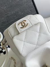 CC DUMA BACKPACK 21 IN WHITE CALFSKIN