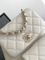 CC DUMA BACKPACK 21 IN WHITE CALFSKIN