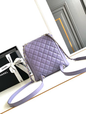 CHANEL 25S BACKPACK 21 CM IN PURPLE LAMBSKIN