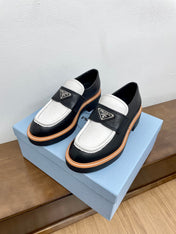 PRA CHOCOLATE LOAFERS BLACK AND WHITE CALFSKIN